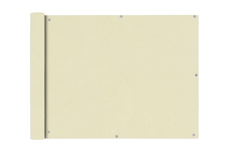 Balkongskärm oxfordtyg 90x600 cm gräddvit - Vit - Utemöbler - Solskydd - Skärmskydd & vindskydd
