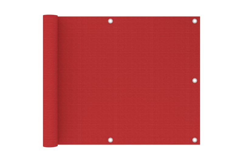 Balkongskärm röd 75x500 cm HDPE - Röd - Utemöbler - Solskydd - Skärmskydd & vindskydd