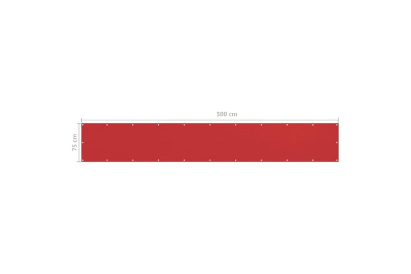 Balkongskärm röd 75x500 cm HDPE - Röd - Utemöbler - Solskydd - Skärmskydd & vindskydd