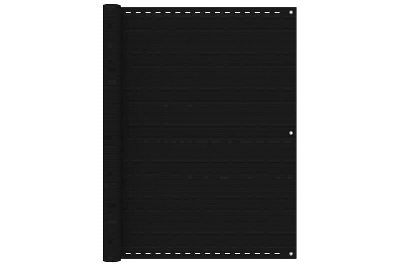 Balkongskärm svart 120x300 cm HDPE - Svart - Skärmskydd & vindskydd