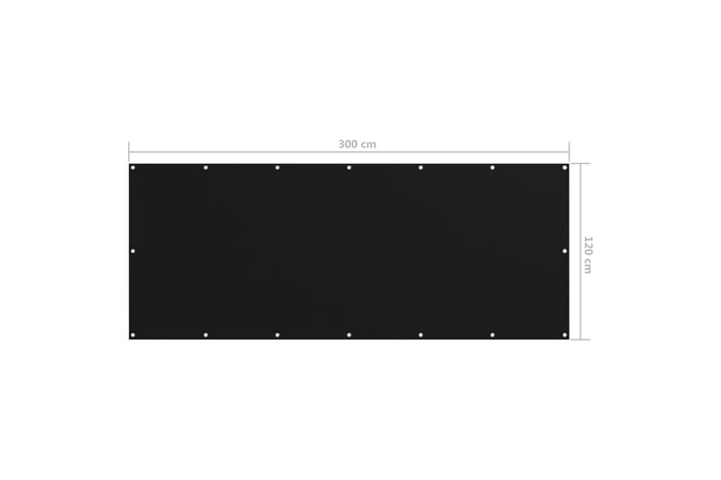 Balkongskärm svart 120x300 cm oxfordtyg - Svart - Skärmskydd & vindskydd