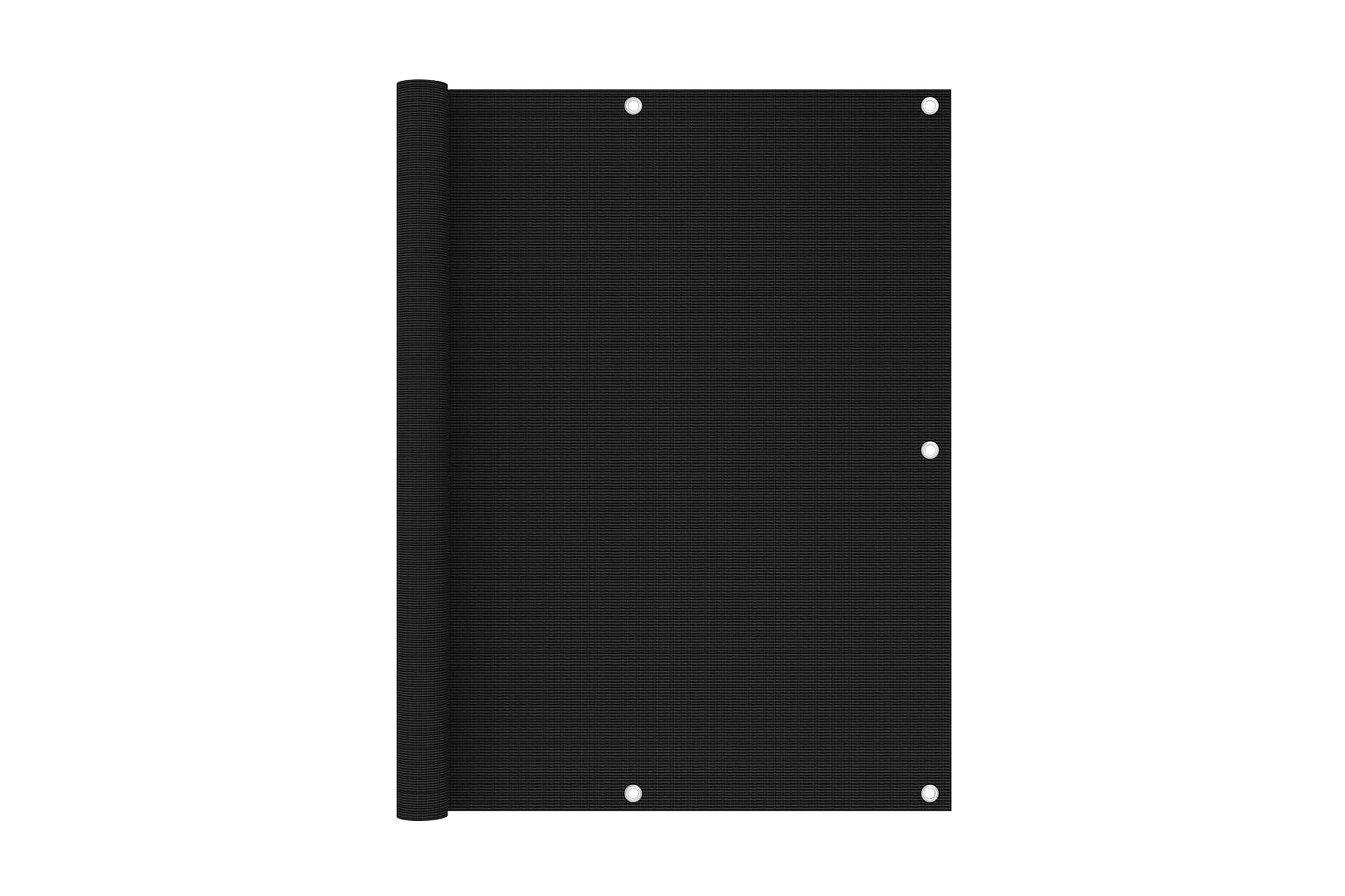 Balkongskärm svart 120×500 cm HDPE – Svart