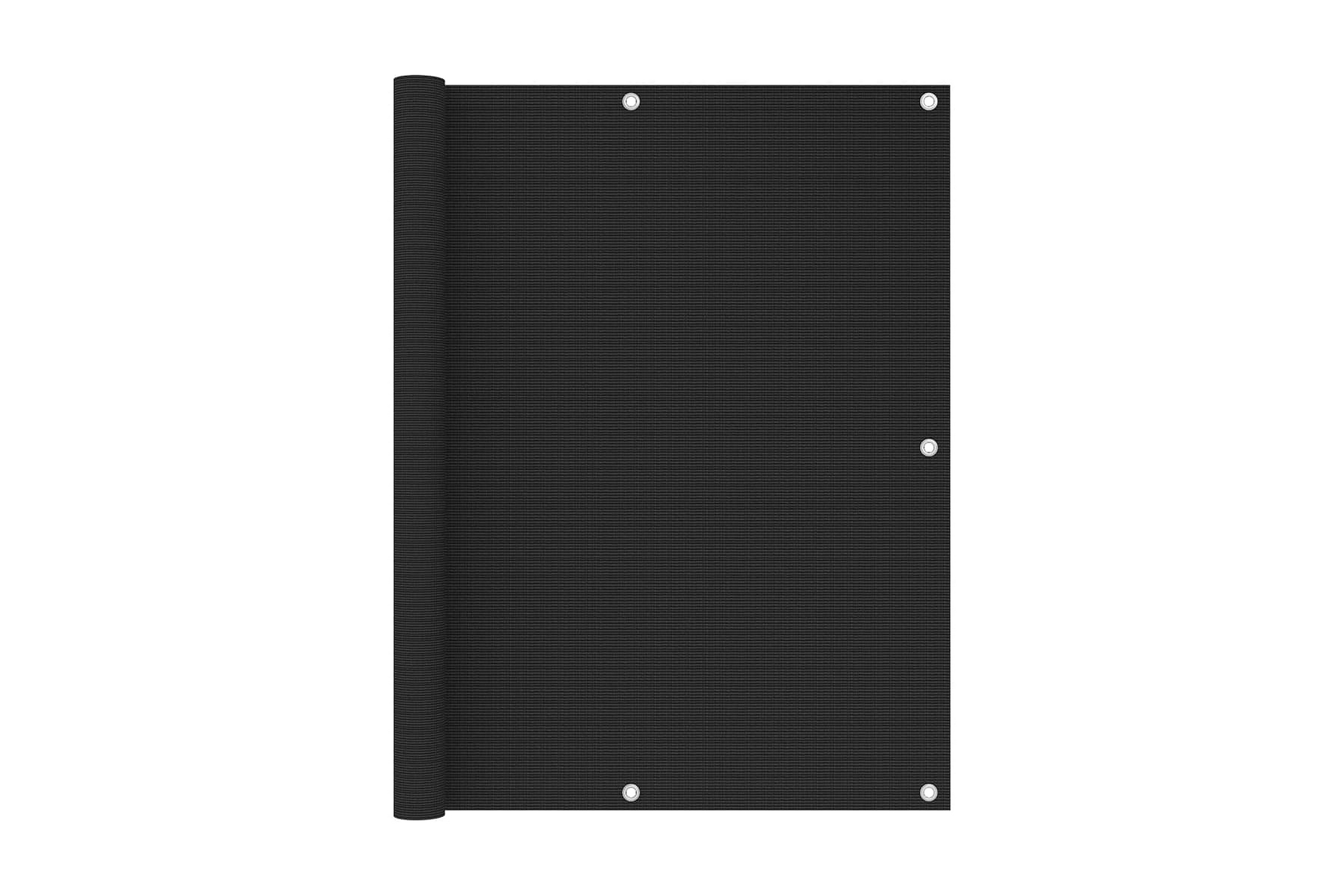 Balkongskärm svart 120×600 cm HDPE – Svart