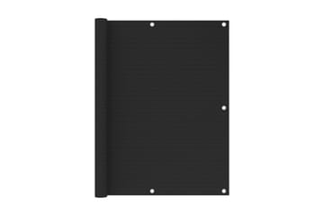 Balkongskärm svart 120x600 cm HDPE