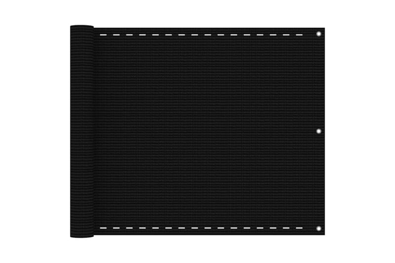 Balkongskärm svart 75x600 cm HDPE - Svart - Utemöbler - Solskydd - Skärmskydd & vindskydd