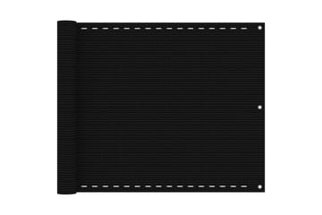 Balkongskärm svart 75x600 cm HDPE