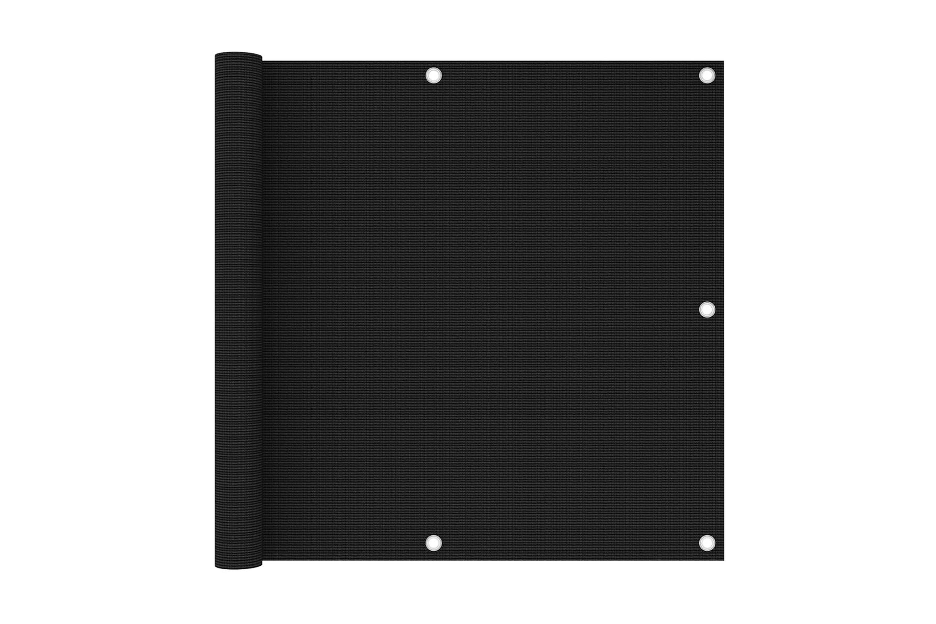 Balkongskärm svart 90×400 cm HDPE – Svart