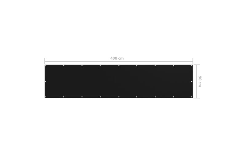 Balkongskärm svart 90x400 cm oxfordtyg - Svart - Skärmskydd & vindskydd