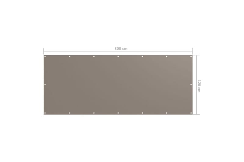 Balkongskärm taupe 120x300 cm oxfordtyg - Brun - Utemöbler - Solskydd - Skärmskydd & vindskydd