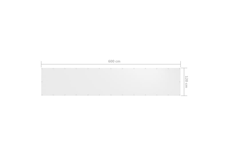 Balkongskärm vit 120x600 cm oxfordtyg - Vit - Utemöbler - Solskydd - Skärmskydd & vindskydd