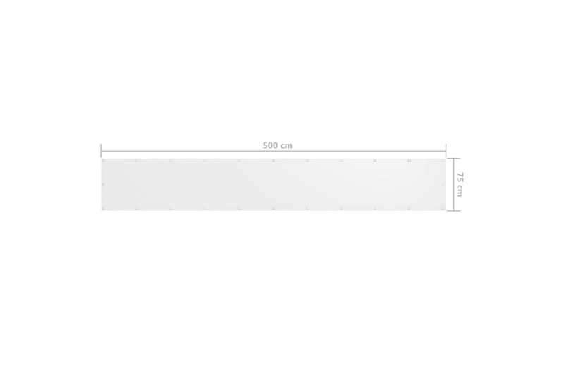 Balkongskärm vit 75x500 cm oxfordtyg - Vit - Utemöbler - Solskydd - Skärmskydd & vindskydd
