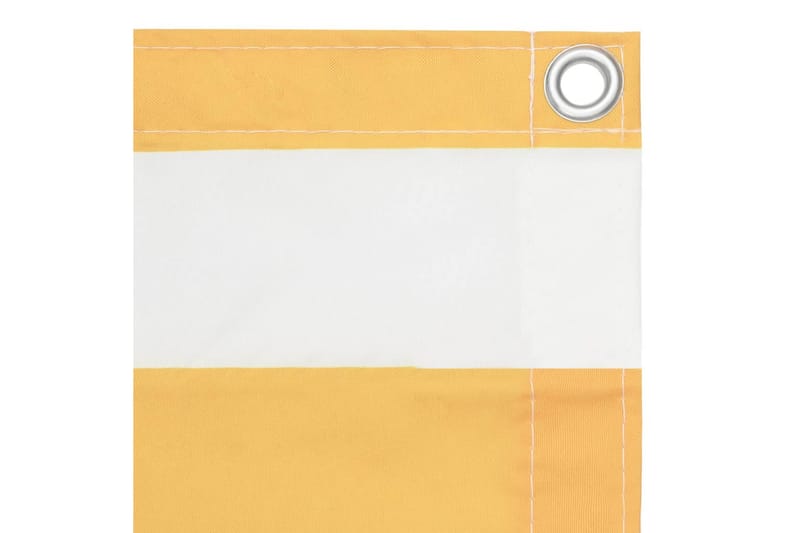 Balkongskärm vit och gul 90x300 cm oxfordtyg - Flerfärgad - Skärmskydd & vindskydd