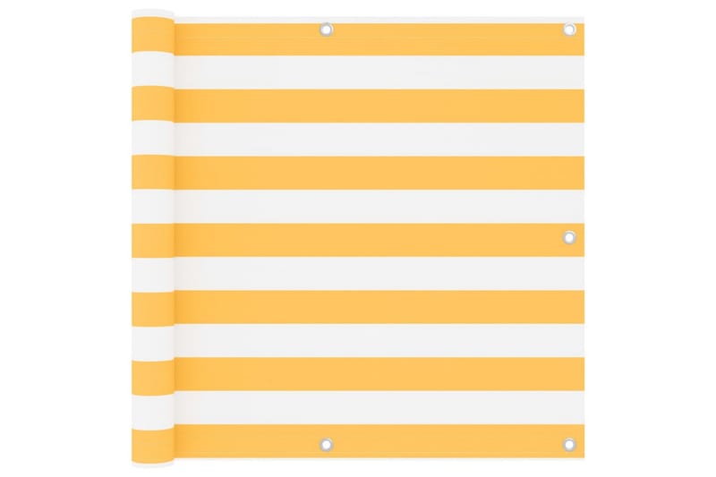 Balkongskärm vit och gul 90x300 cm oxfordtyg - Flerfärgad - Utemöbler - Solskydd - Skärmskydd & vindskydd