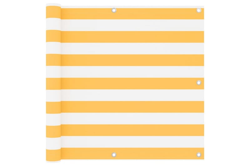 Balkongskärm vit och gul 90x300 cm oxfordtyg - Flerfärgad - Skärmskydd & vindskydd