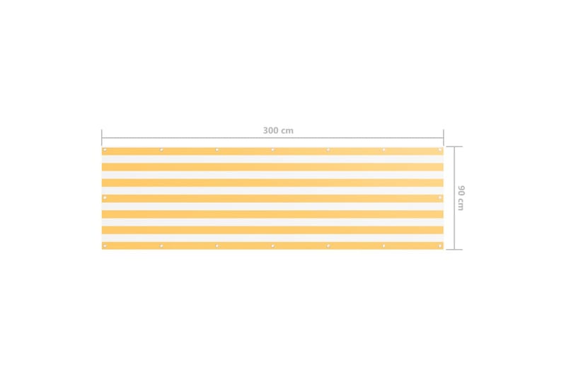 Balkongskärm vit och gul 90x300 cm oxfordtyg - Flerfärgad - Utemöbler - Solskydd - Skärmskydd & vindskydd