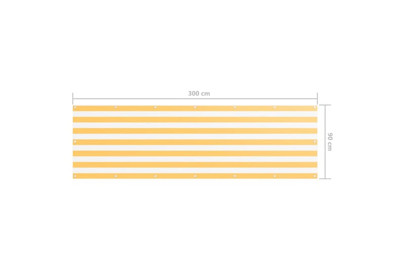 Balkongskärm vit och gul 90x300 cm oxfordtyg - Flerfärgad - Skärmskydd & vindskydd