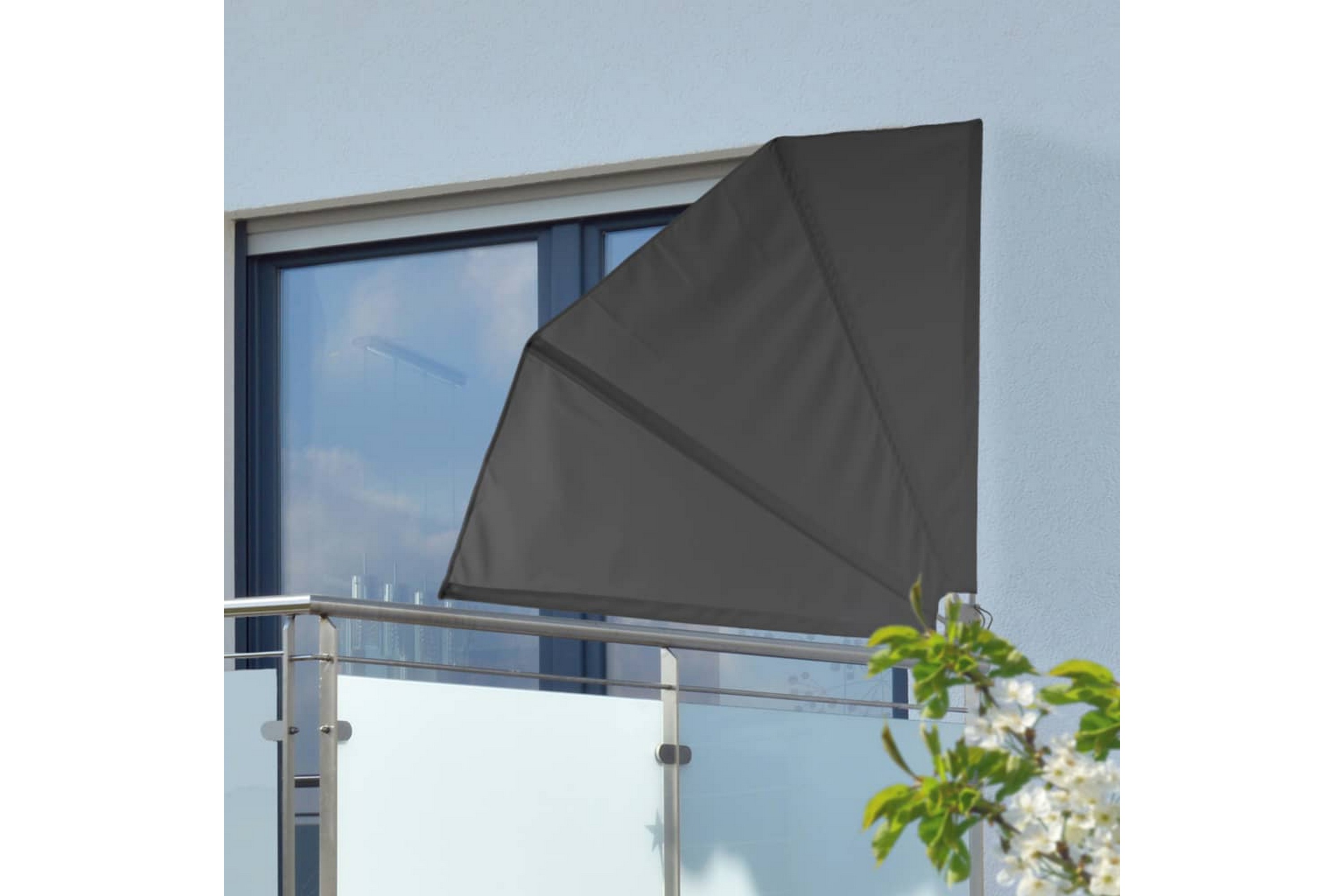 HI Balkongskärm 1,2×1,2 m svart polyester – Svart