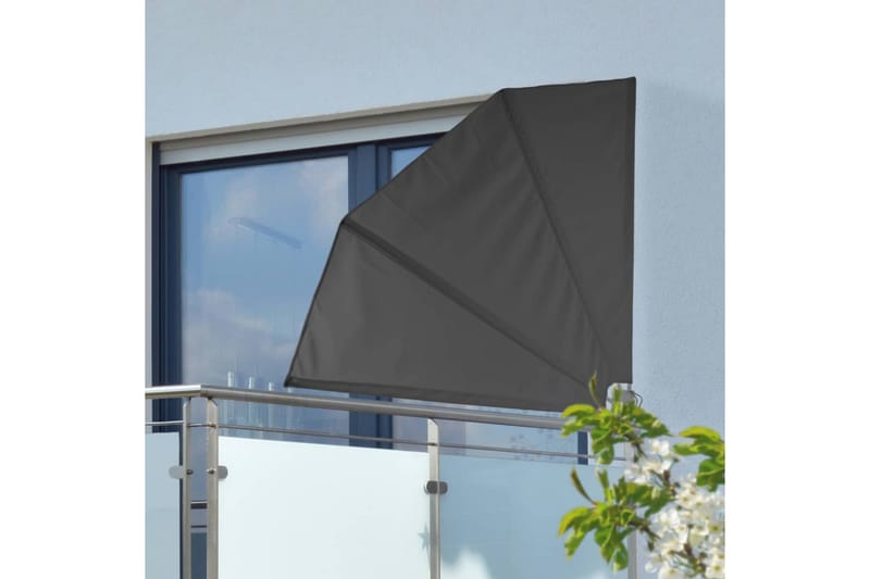 HI Balkongskärm 1,2x1,2 m svart polyester - Svart - Skärmskydd & vindskydd