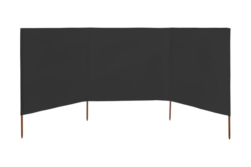Vindskydd 3 paneler tyg 400x160 cm antracit - Grå - Utemöbler - Solskydd - Skärmskydd & vindskydd