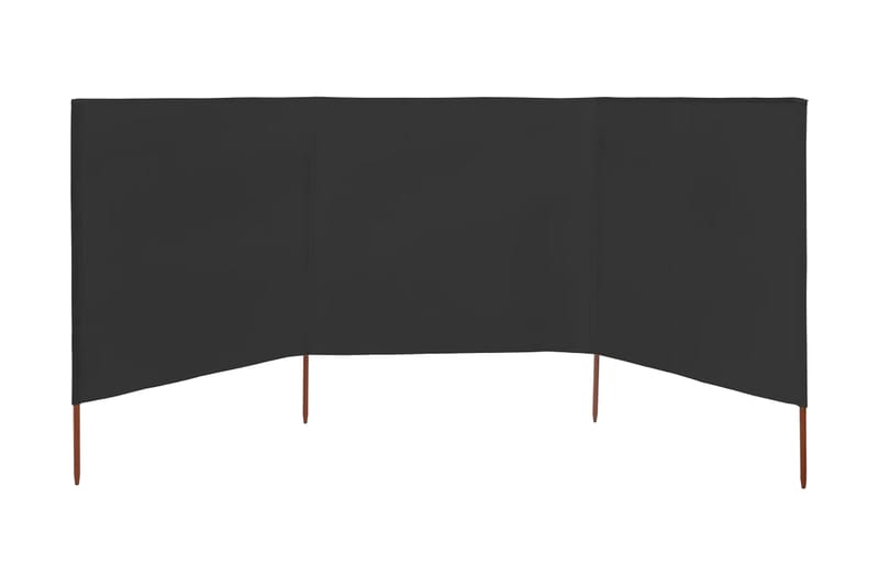 Vindskydd 3 paneler tyg 400x80 cm antracit - Grå - Utemöbler - Solskydd - Skärmskydd & vindskydd
