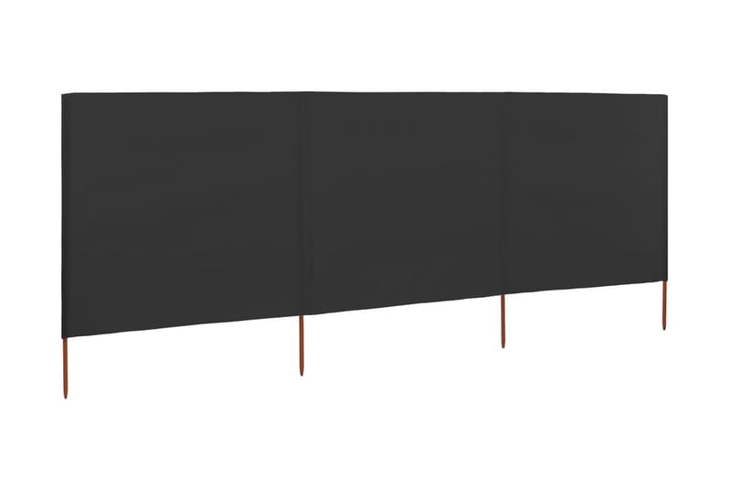 Vindskydd 3 paneler tyg 400x80 cm antracit - Grå - Skärmskydd & vindskydd