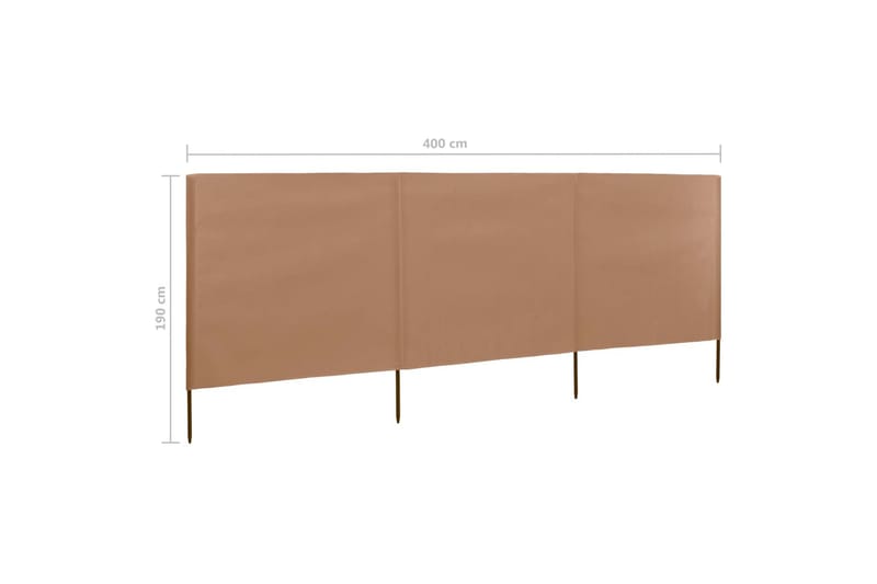 Vindskydd 3 paneler tyg 400x160 cm taupe - Brun - Utemöbler - Solskydd - Skärmskydd & vindskydd