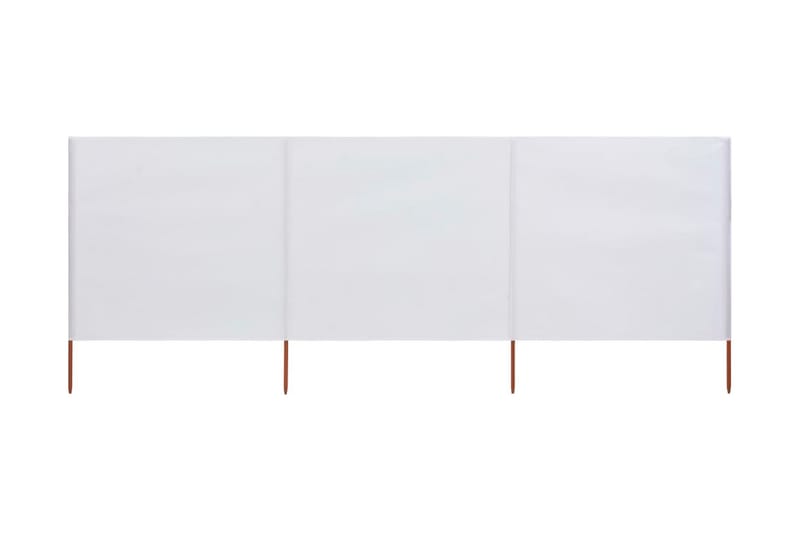 Vindskydd 3 paneler tyg 400x80 cm sandvit - Vit - Utemöbler - Solskydd - Skärmskydd & vindskydd