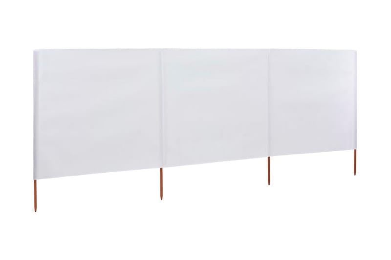 Vindskydd 3 paneler tyg 400x80 cm sandvit - Vit - Utemöbler - Solskydd - Skärmskydd & vindskydd