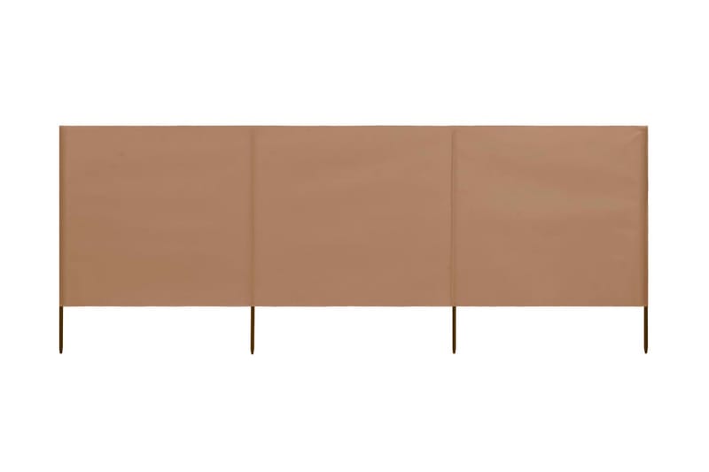 Vindskydd 3 paneler tyg 400x80 cm taupe - Brun - Skärmskydd & vindskydd