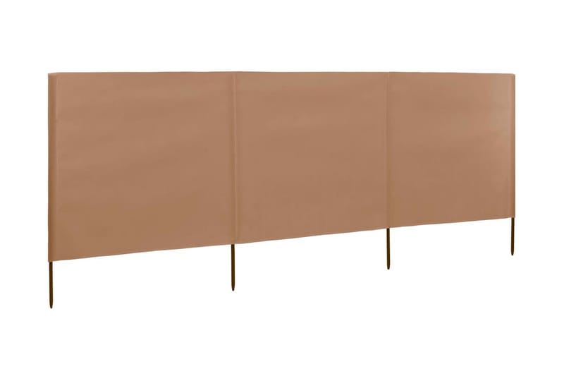 Vindskydd 3 paneler tyg 400x80 cm taupe - Brun - Utemöbler - Solskydd - Skärmskydd & vindskydd