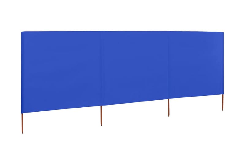 Vindskydd 3 paneler tyg 400x160 cm azurblå - Blå - Skärmskydd & vindskydd