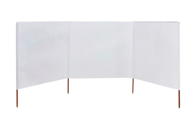 Vindskydd 3 paneler tyg 400x160 cm sandvit - Vit - Skärmskydd & vindskydd