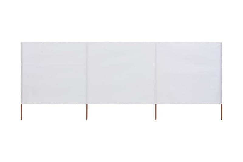 Vindskydd 3 paneler tyg 400x120 cm vit - Vit - Skärmskydd & vindskydd