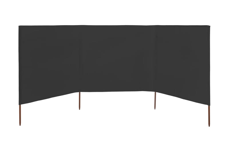 Vindskydd 3 paneler tyg 400x120 cm antracit - Grå - Utemöbler - Solskydd - Skärmskydd & vindskydd
