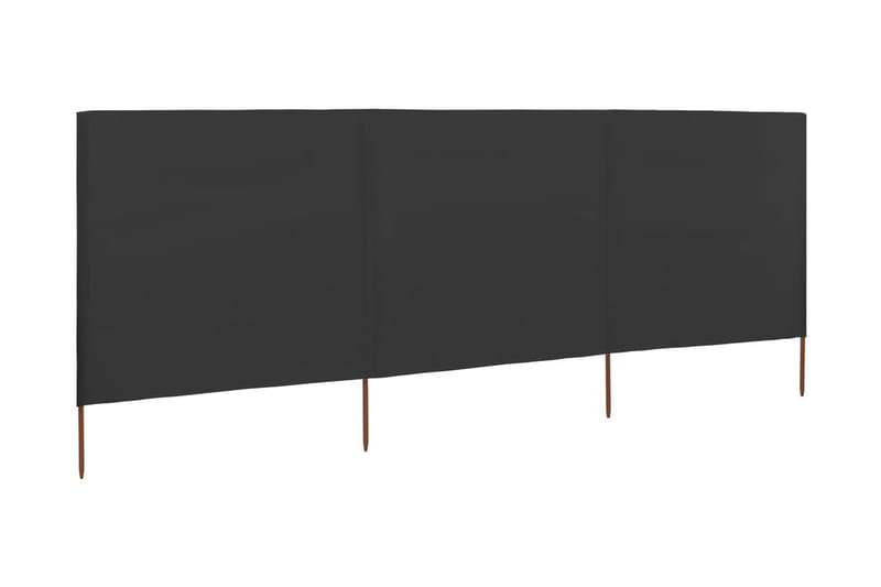 Vindskydd 3 paneler tyg 400x120 cm antracit - Grå - Skärmskydd & vindskydd
