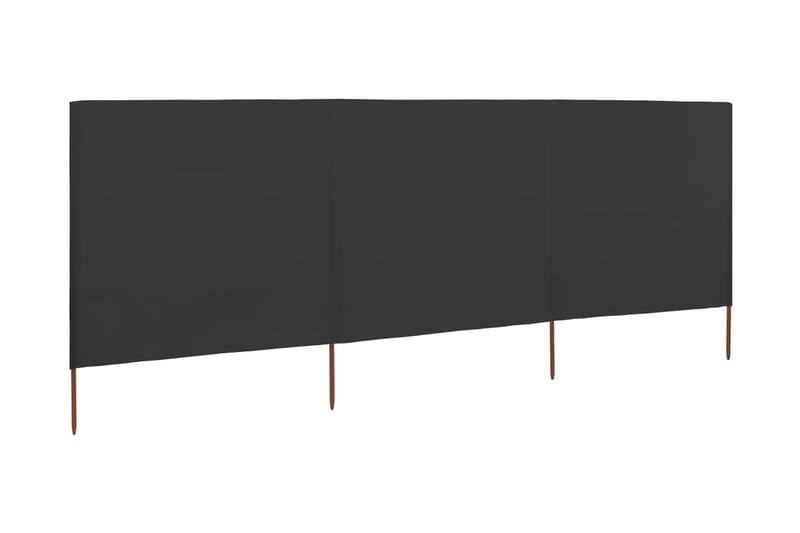 Vindskydd 3 paneler tyg 400x120 cm antracit - Grå - Utemöbler - Solskydd - Skärmskydd & vindskydd