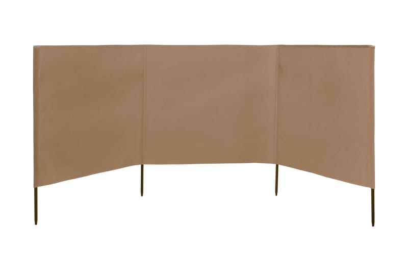 Vindskydd 3 paneler tyg 400x120 cm taupe - Brun - Utemöbler - Solskydd - Skärmskydd & vindskydd