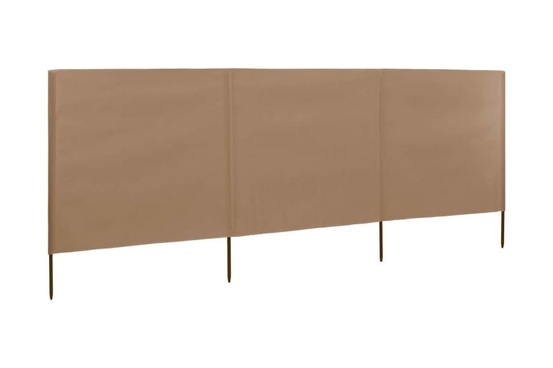 Vindskydd 3 paneler tyg 400x120 cm taupe - Brun - Utemöbler - Solskydd - Skärmskydd & vindskydd