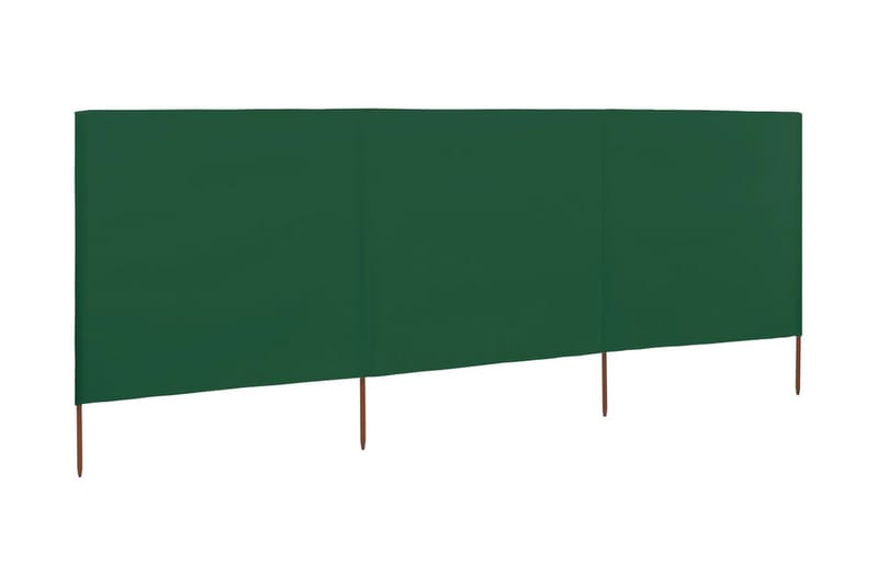 Vindskydd 3 paneler tyg 400x120 cm grön - Grön - Utemöbler - Solskydd - Skärmskydd & vindskydd