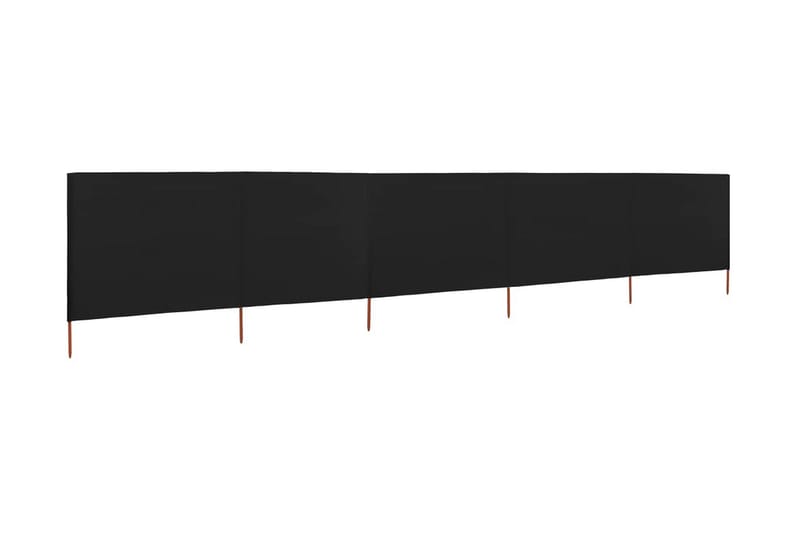 Vindskydd 5 paneler tyg 600x80 cm svart - Svart - Utemöbler - Solskydd - Skärmskydd & vindskydd