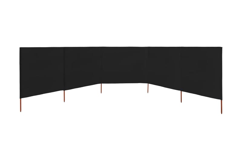 Vindskydd 5 paneler tyg 600x160 cm svart - Svart - Utemöbler - Solskydd - Skärmskydd & vindskydd
