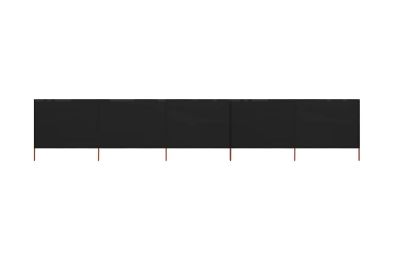 Vindskydd 5 paneler tyg 600x160 cm svart - Svart - Utemöbler - Solskydd - Skärmskydd & vindskydd