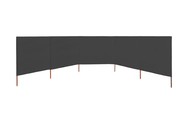 Vindskydd 5 paneler tyg 600x80 cm antracit - Grå - Skärmskydd & vindskydd