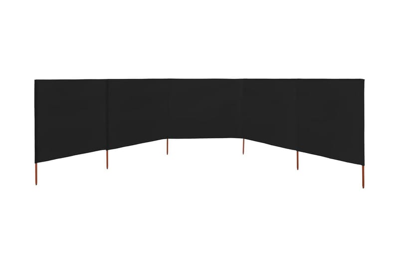 Vindskydd 5 paneler tyg 600x120 cm svart - Svart - Utemöbler - Solskydd - Skärmskydd & vindskydd