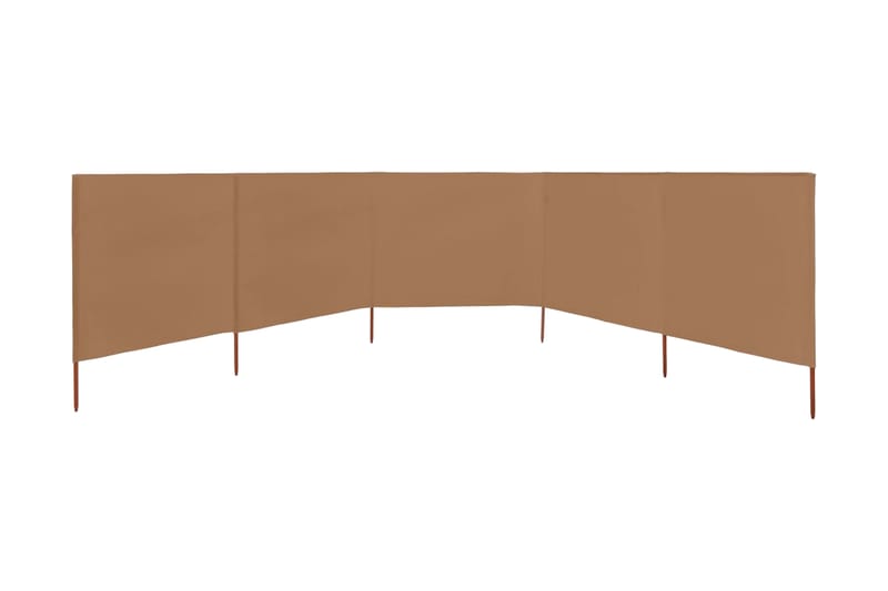 Vindskydd 5 paneler tyg 600x160 cm taupe - Brun - Utemöbler - Solskydd - Skärmskydd & vindskydd