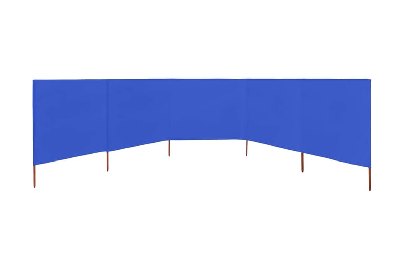 Vindskydd 5 paneler tyg 600x160 cm azurblå - Blå - Skärmskydd & vindskydd