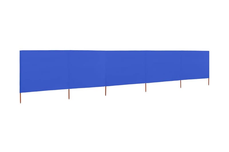 Vindskydd 5 paneler tyg 600x160 cm azurblå - Blå - Skärmskydd & vindskydd