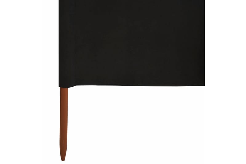 Vindskydd 6 paneler tyg 800x80 cm svart - Svart - Skärmskydd & vindskydd