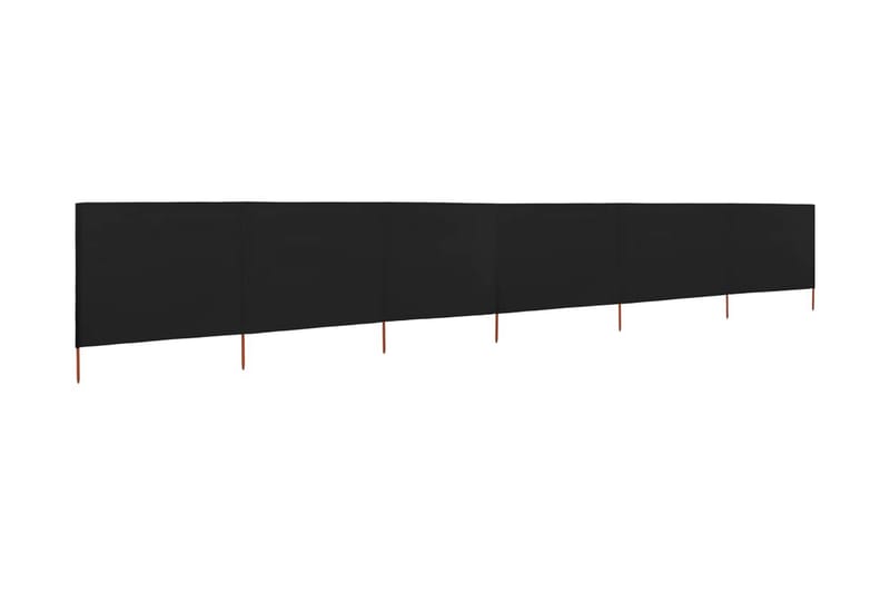 Vindskydd 6 paneler tyg 800x80 cm svart - Svart - Utemöbler - Solskydd - Skärmskydd & vindskydd