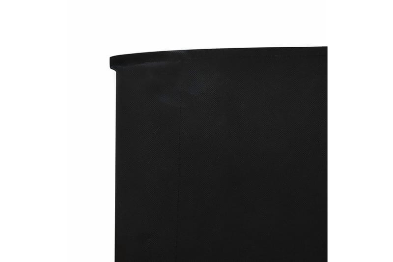 Vindskydd 6 paneler tyg 800x80 cm svart - Svart - Skärmskydd & vindskydd